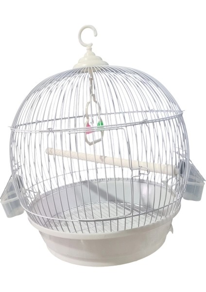 Beyaz Büyük Boy Dünya Muhabbet Kuş Kafesi 40X38 cm fiyatları