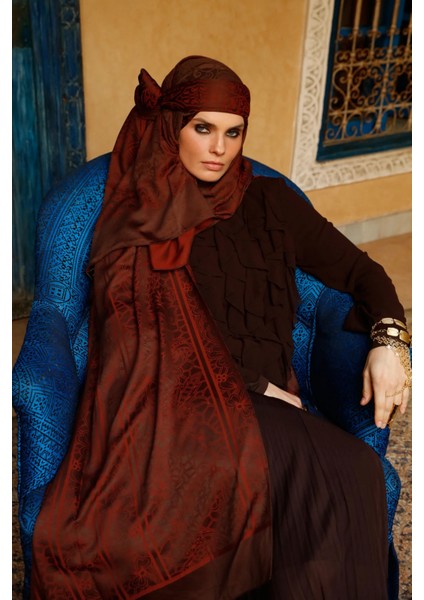 Lavin Desen Çift Taraflı Şal Koyu Gri-Açık Mavi fırsatları