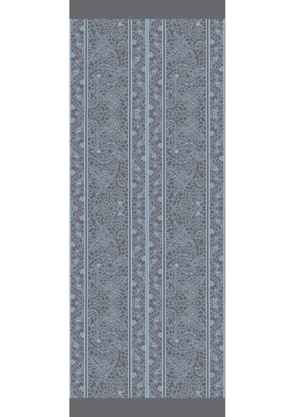 Lavin Desen Çift Taraflı Şal Koyu Gri-Açık Mavi