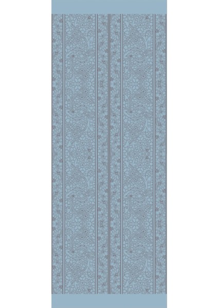 Lavin Desen Çift Taraflı Şal Koyu Gri-Açık Mavi