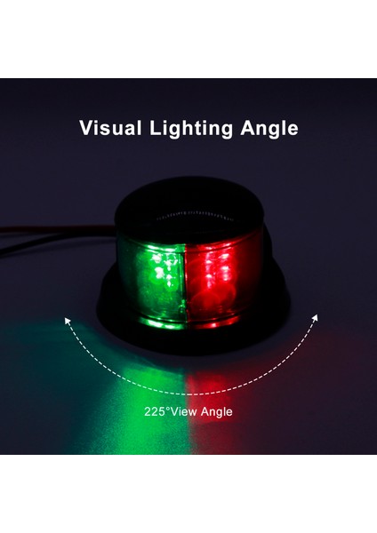 LED Tekne Navigasyon Işığı Kırmızı ve Yeşil Deniz Navigasyon Işığı Tekne Duba Yat DC12V Gümüş Kaplama Çerçeve (Yurt Dışından) fiyatları