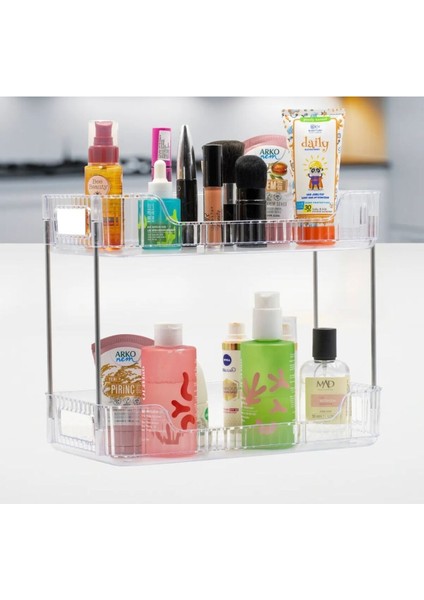 İki Katlı Çok Amaçlı Takı ve Makyaj Organizeri Renk