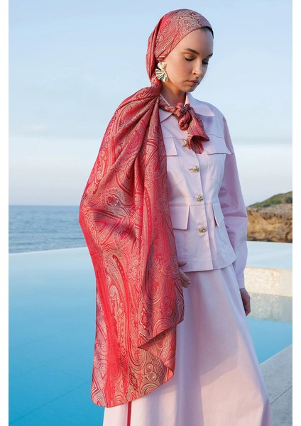 Liva Desen Shine Line Şal Bordo-Mint Yeşili fiyatları