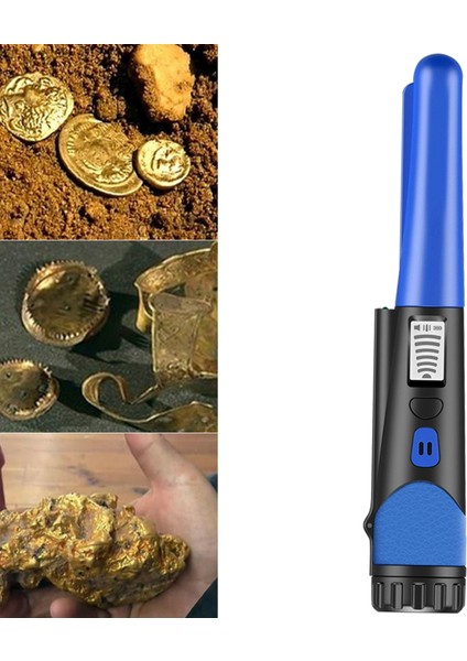 , Taşınabilir Yüksek Hasiyetli Tek Tuşla LED Göstergesi Altın Dedektörü Dokuma Kılıf Çanta(Mavi) (Yurt Dışından)