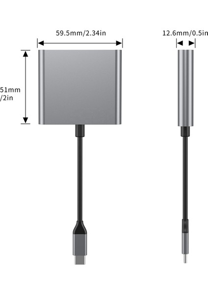 4K Iki HDMI Dönüştürücü Type-C Girişli USB Pd Çoklu Çevirici Şarj Imkanı Çoklu Dönüştürücü fiyatları