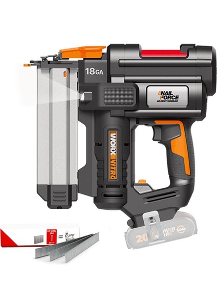 WX842.9 20VOLT 15-50MM Profesyonel Şarjlı Çivi Çakma Makinesi + 2700 Adet Yedek Çivi (Akü Dahil Değildir)