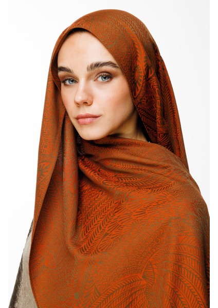 Mayra Desen Çift Taraflı Şal Koyu Haki-Tarçın fiyatları