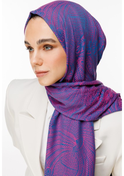 Mayra Desen Çift Taraflı Şal Petrol Mavisi-Fuşya fiyatları