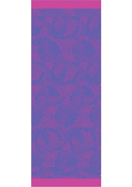 Mayra Desen Çift Taraflı Şal Petrol Mavisi-Fuşya