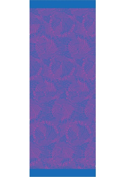 Mayra Desen Çift Taraflı Şal Petrol Mavisi-Fuşya