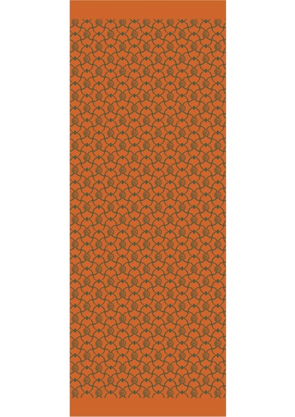 Marrakech Desen Çift Taraflı Şal Tarçın-Zümrüt