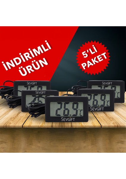 Pano Tipi Soketli Dijital Kablolu Termometre (5´ Li Paket) | Dc-1