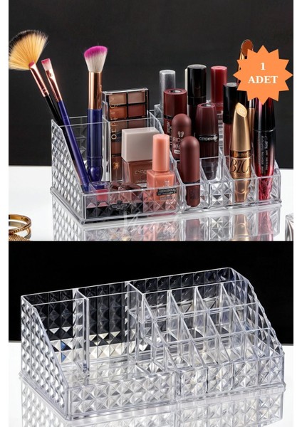 Büyük Boy Çok Amaçlı Düzenleyici, Makaj, Takı, Kalemlik, Rujluk ve Notluk Organizer