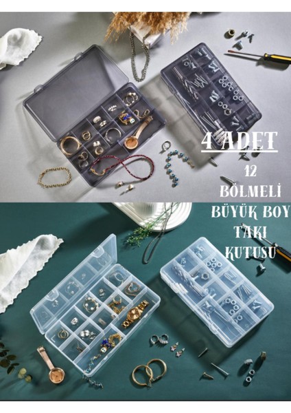 12 Bölmeli Kapaklı Çok Amaçlı Organizer, Düzenleyici, Beyaz