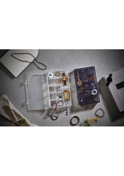 12 Bölmeli Kapaklı Çok Amaçlı Organizer, Düzenleyici, Beyaz