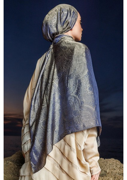 Vera Desen Shine Line Şal Lacivert-Bej fiyatları