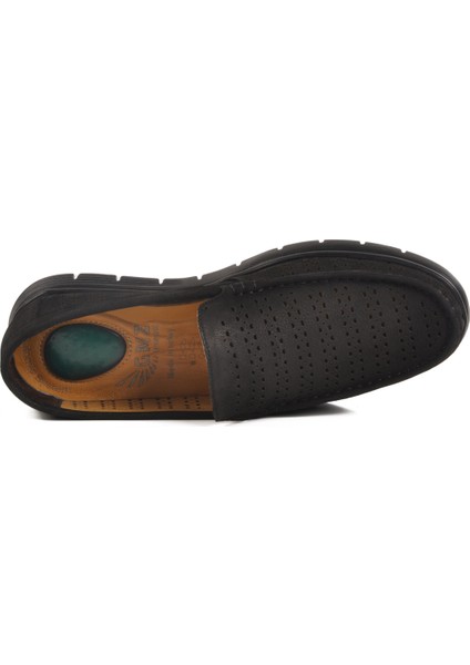 Siyah Nubuk Hakiki Deri Jel Taban Anatomik Erkek Casual Ayakkabı fırsatları