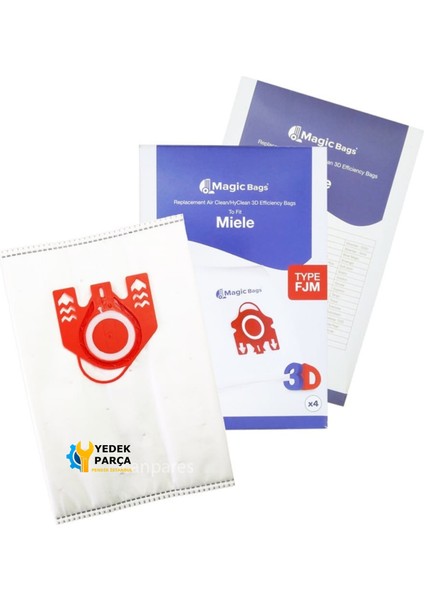 Miele Uyumlu Complete C3 Power Parquet Süpürge Toz Torbası 4 Adet