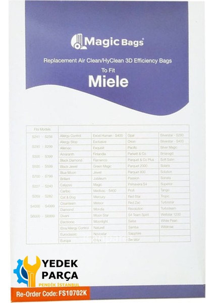Miele Uyumlu Complete C3 Power Parquet Süpürge Toz Torbası 4 Adet modelleri