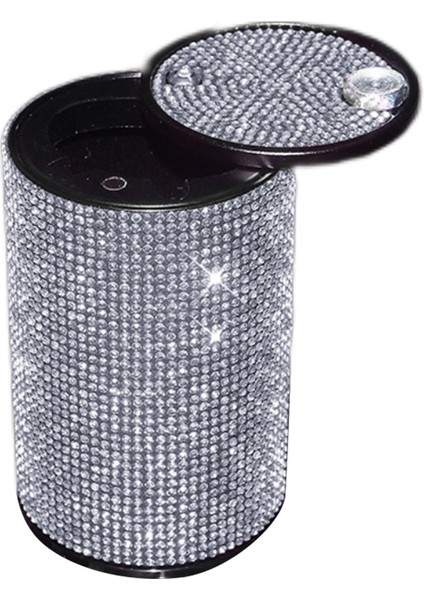 Araba Kadınlar Ev Ofis Içinz Paslanmaz Kapaklı Kristal Alüminyum Dumansız Araba Küllük (Yurt Dışından)