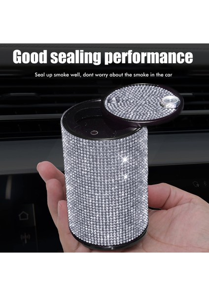 Araba Kadınlar Ev Ofis Içinz Paslanmaz Kapaklı Kristal Alüminyum Dumansız Araba Küllük (Yurt Dışından) modelleri