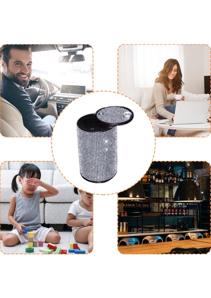 Araba Kadınlar Ev Ofis Içinz Paslanmaz Kapaklı Kristal Alüminyum Dumansız Araba Küllük (Yurt Dışından) fırsatları