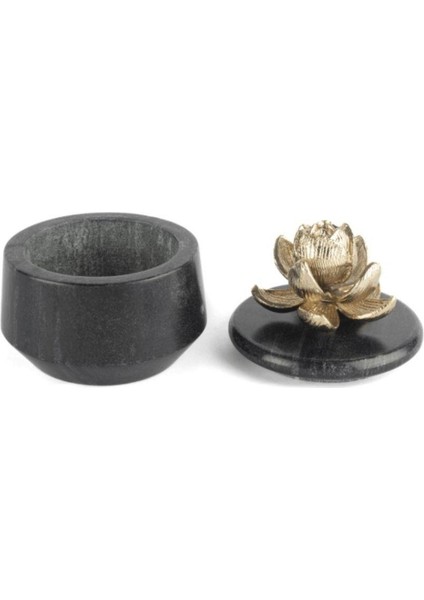Gold Metal Çiçekli Siyah Mermer Kavanoz 11X13CM fiyatları