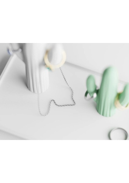 Şık Kaktüs Temalı Takı ve Yüzük Standı, 20X13 Cm, Beyaz Renk fırsatları