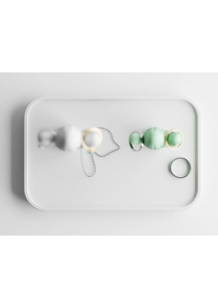 Şık Kaktüs Temalı Takı ve Yüzük Standı, 20X13 Cm, Beyaz Renk indirimleri