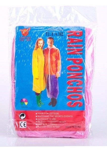 Racon Ponchos Tek Kullanımlık Kullan At Yağmurluk Kırmızı 60X80 fırsatları