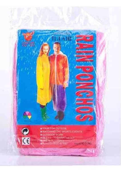 Racon Ponchos Tek Kullanımlık Kullan At Yağmurluk Kırmızı 60X80 indirimleri