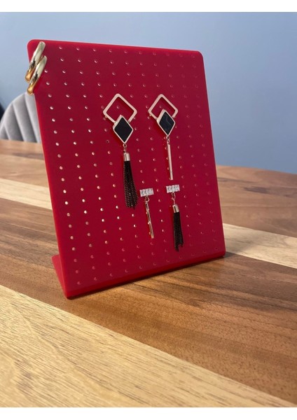 Kırmızı Pleksi Takı ve Küpe Standı, Şık ve Kullanışlı Sergi Seçeneği fiyatları