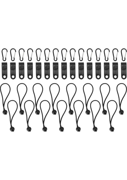 45 Adet Siyah Muşamba Kelepçeleri Seti Kanca ve Bungee Kordonlar ile Güçlü Kavrama Gücü Kamp Araçları Rv (Yurt Dışından)