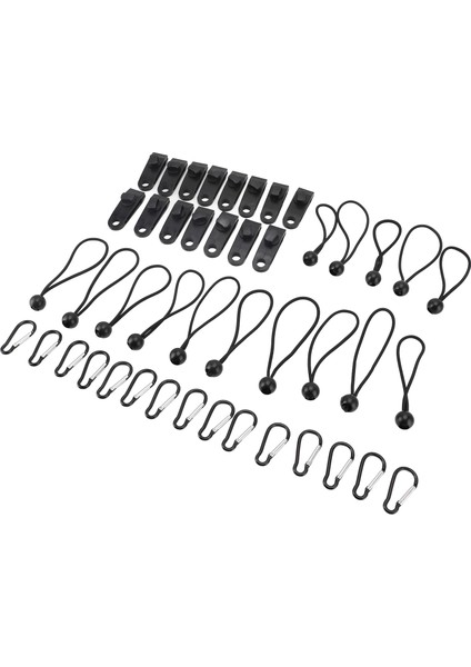 45 Adet Siyah Muşamba Kelepçeleri Seti Kanca ve Bungee Kordonlar ile Güçlü Kavrama Gücü Kamp Araçları Rv (Yurt Dışından) modelleri