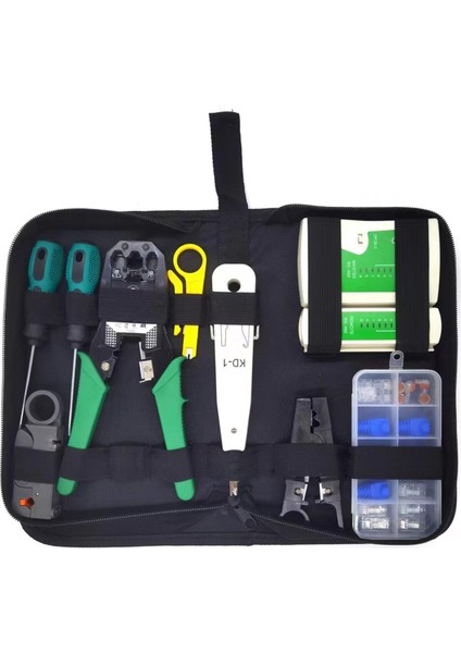 Aletler'ten Penseler'de RJ45 Ağ Aracı Kiti RJ45 Konnektörleri Ağ Kablosu Cat5 CAT5E Cat6 Test Cihazı, 8P8C RJ45 Konnektörleri, Ethernet Crimper Telci Pense Tornavida RJ11 (Yurt Dışından)