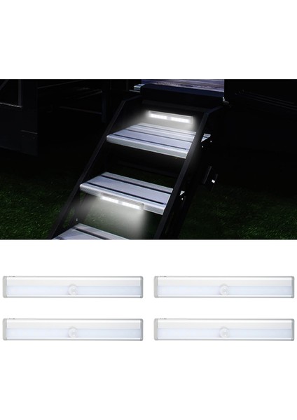 Hareket Sensörlü LED Işıkları, Kablosuz 10-Led Hareket Sensörü Aktif Gece Işıkları Pil Kumandalı Manyetik Işık Şeritleri Mutfak, Merdiven, Koridor (4 Paket) (Yurt Dışından) fiyatları