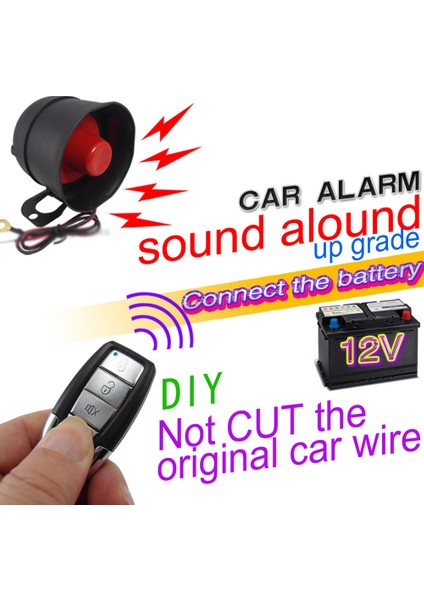 12 V Pratik Anti-Hırsızlık Titreşim Alarmı Tek Yönlü Araç Hırsız Alarmı Güvenlik Korumaları Hasiyet Ayarlanabilir Evrensel Araba Hırsızlık Önleme Cihazı 2 Uzaktan Kumandalı Set (Yurt Dışından)