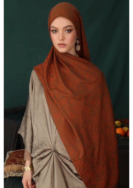 Henna Desen Çift Taraflı Şal Acı Kahve-Somon fırsatları
