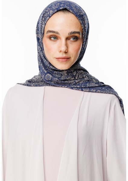 Henna Desen Çift Taraflı Şal Lacivert-Bej fiyatları