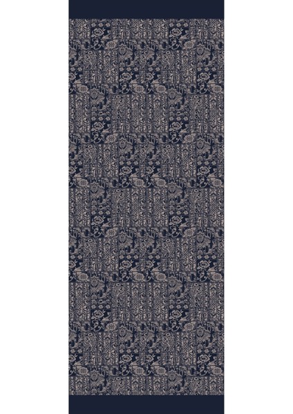 Henna Desen Çift Taraflı Şal Lacivert-Bej indirimleri