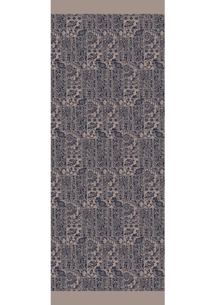 Henna Desen Çift Taraflı Şal Lacivert-Bej