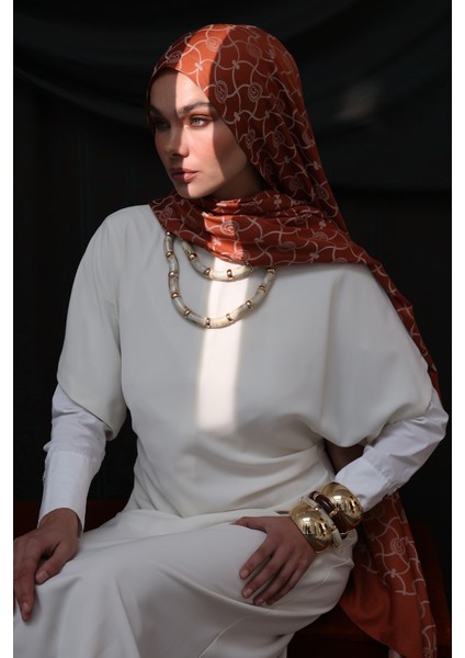 Marrakech Desen Çift Taraflı Şal Tarçın-Bej fiyatları