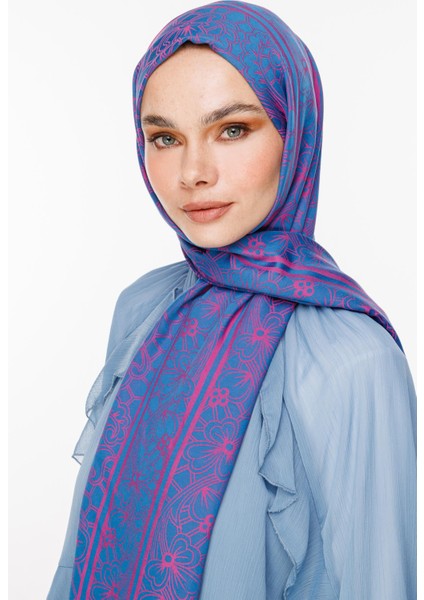 Lavin Desen Çift Taraflı Şal Petrol Mavisi-Fuşya fiyatları