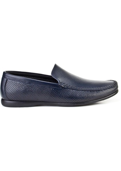 Hakiki Deri Lacivert Erkek Loafer modelleri