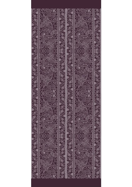 Lavin Desen Çift Taraflı Şal Mor-Gri