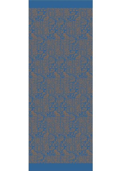 Henna Desen Çift Taraflı Şal Petrol Mavisi-Turuncu fırsatları