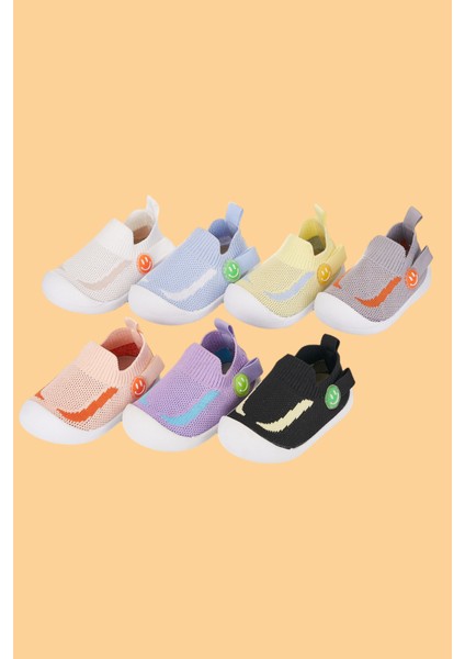 Fire Bebek Çocuk Bağcıksız Ortopedik Esnek, Rahat Kaymaz Taban Ilk Adım Ayakkabısı Sneaker