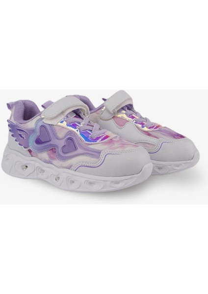 Elina Lila Cırtlı Hafif Taban Işıklı Ortopedik Kız Çocuk Spor Ayakkabı fiyatları