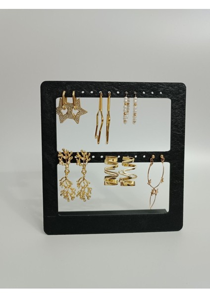 Şık Siyah Küpe Organizer Standı, Düzenli ve Kullanışlı Tasarım.