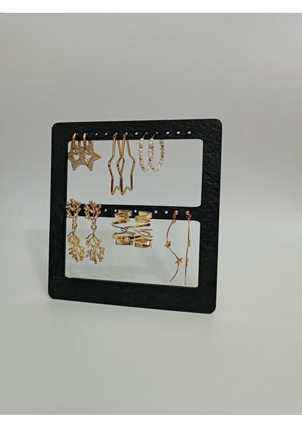 Şık Siyah Küpe Organizer Standı, Düzenli ve Kullanışlı Tasarım. fiyatları